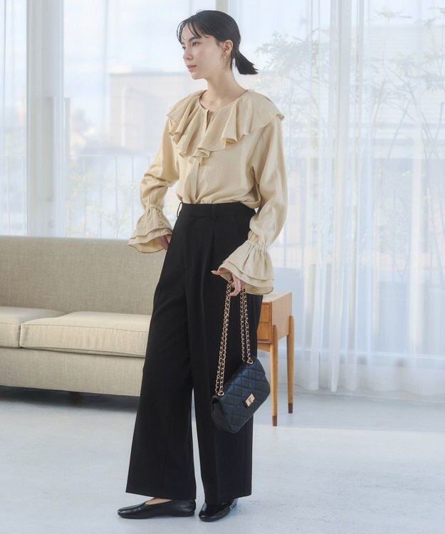 WEGO 【ANGIE VINTAGE】ラッフルブラウス ライトベージュ