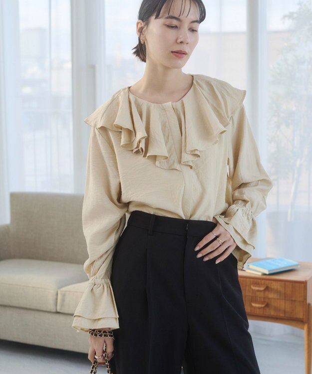 WEGO 【ANGIE VINTAGE】ラッフルブラウス ライトベージュ