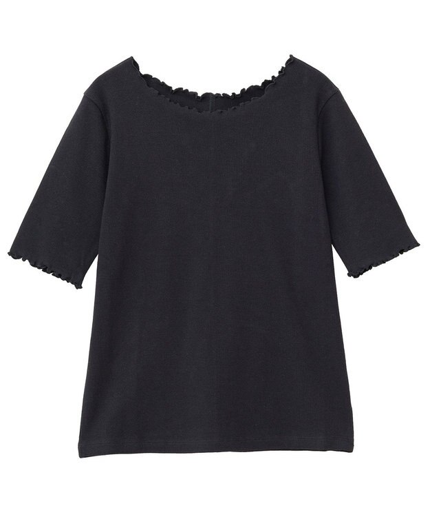 earth music&ecology リブメロープルオーバー Black