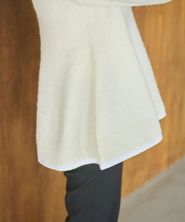 #Newans 【洗える】フレアシルエットチュニックニット ホワイト系