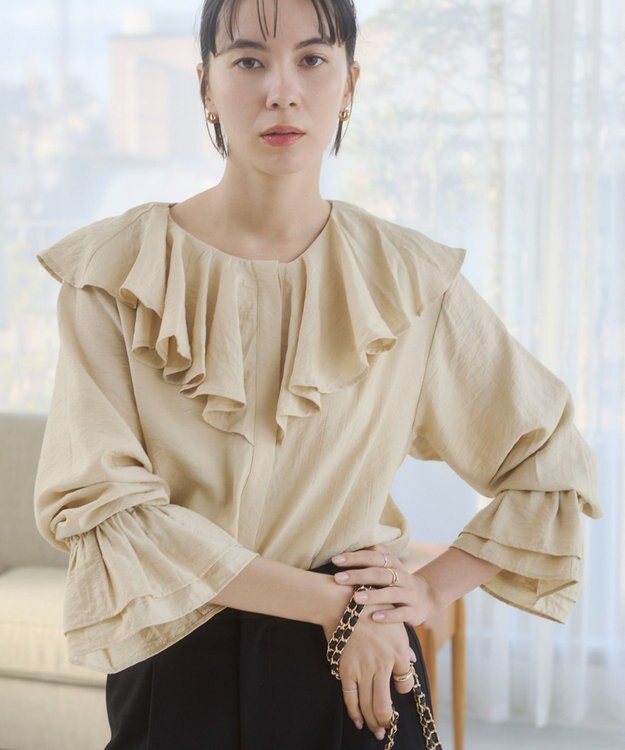 WEGO 【ANGIE VINTAGE】ラッフルブラウス ライトベージュ