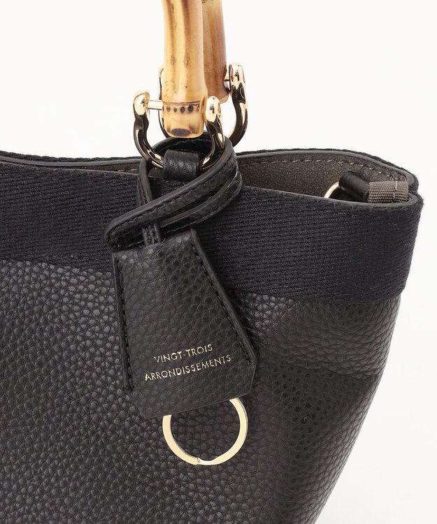 23区 バンブーハンドル ミニ ショルダーバッグ ブラック系