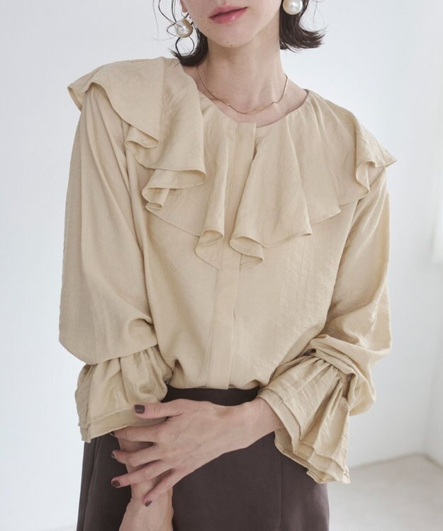 WEGO 【ANGIE VINTAGE】ラッフルブラウス ライトベージュ