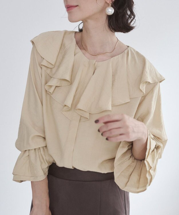 WEGO 【ANGIE VINTAGE】ラッフルブラウス ライトベージュ