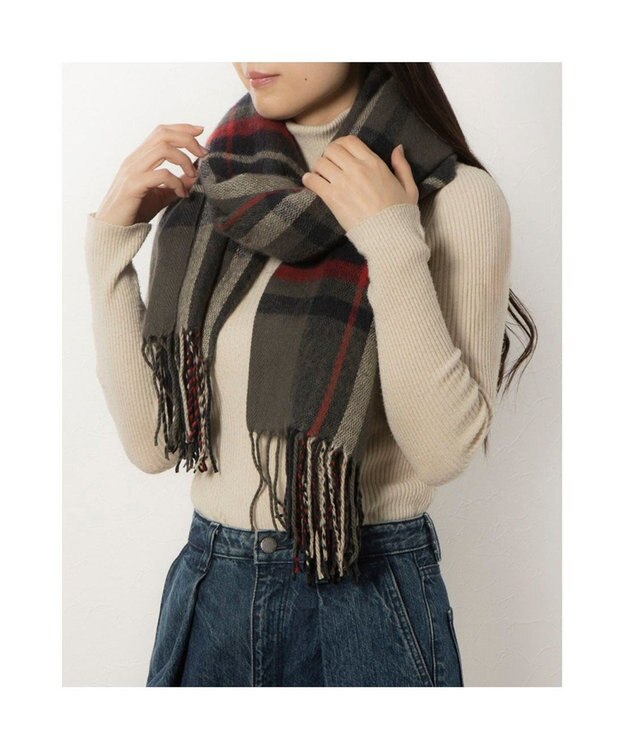 UNBILLION カシュネ cache nez / タータンチェックストール ネイビー