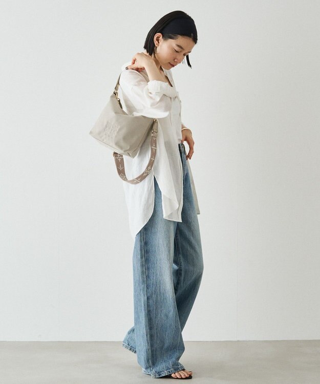 russet ＜320g/撥水性あり＞コーデュラナイロン2wayシンプルショルダーバッグ(CE-1536) L.Greige