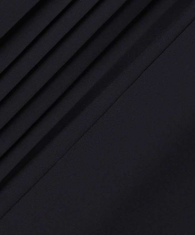 J.PRESS LADIES ノルディス2wayジョーゼット フロントプリーツ ワンピース ネイビー系