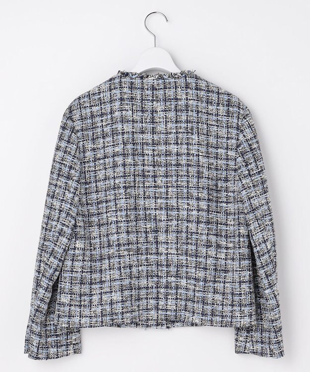 J.PRESS LADIES L ファニーツイード ジャケット ネイビー系