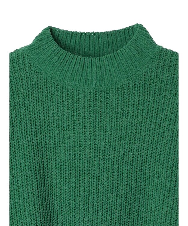 Green Parks ｍｏｋｏモール畦編みモックネックプルオーバー Green