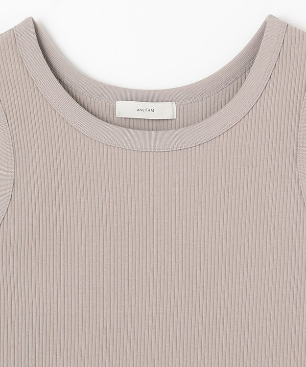 ANY L リブタンクトップ グレージュ