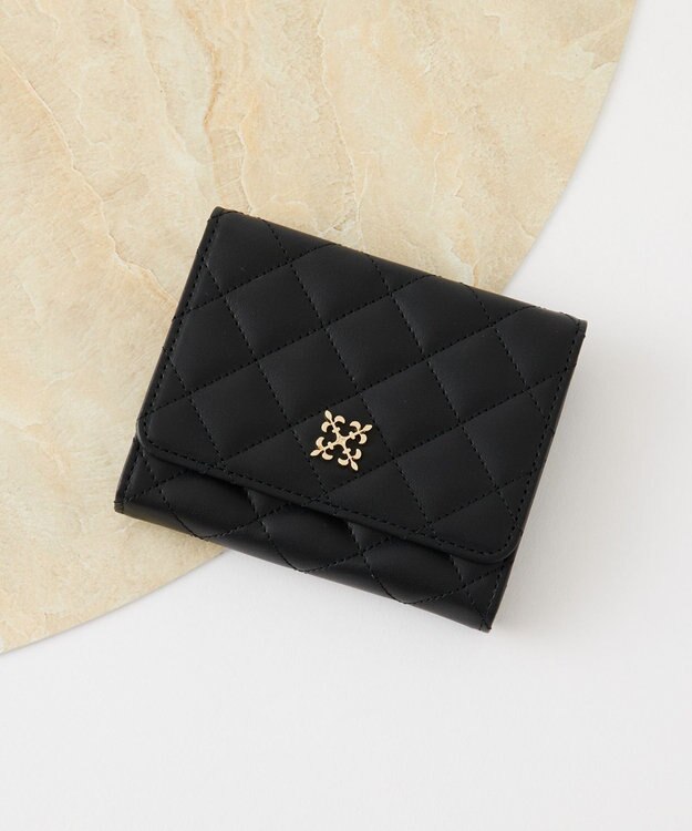russet 【2025AW新作】キルティングレザー二つ折りウォレット(SO-428) Black