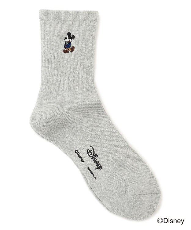 J.PRESS MEN 【DISNEY COLLECTION】ワンポイント ソックス / ミッキーマウス ライトグレー系