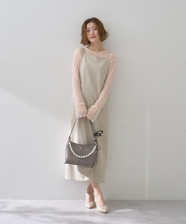 YECCA VECCA 【2点SET】ショートジャケットセットキャミワンピース Light Beige