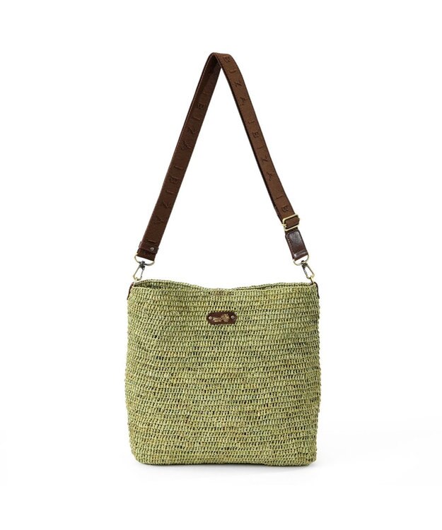 IBIZA ラフィア　ショルダーバッグ（草木染め） カーキ