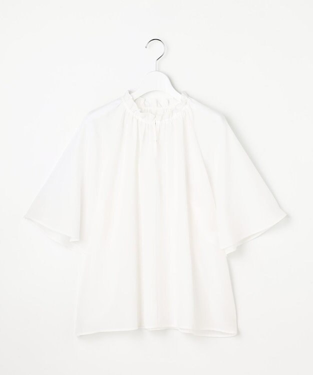 自由区 S リヨセルポプリンフリル ブラウス オフ