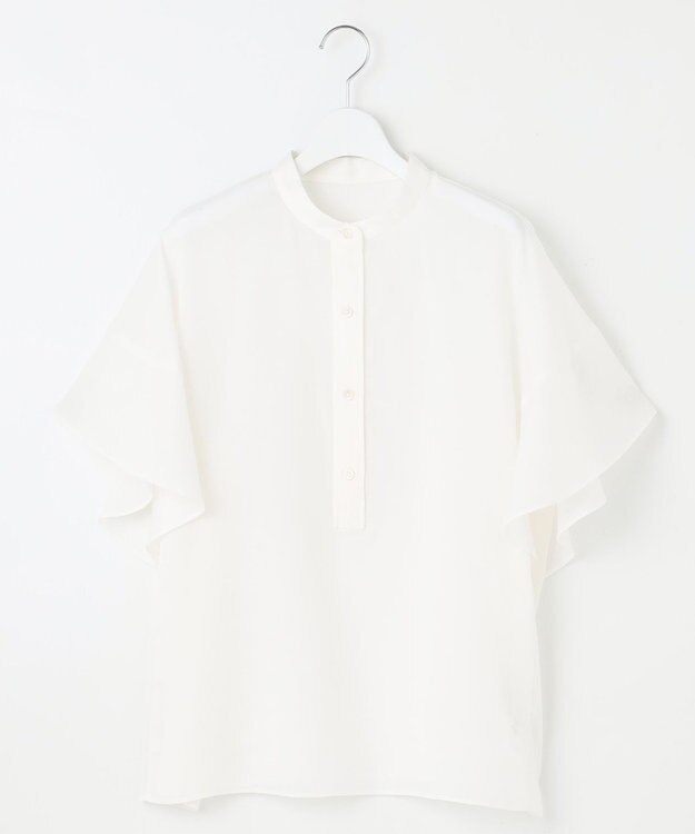 自由区 L 【洗える】テンセルリネンデザイン ブラウス オフ