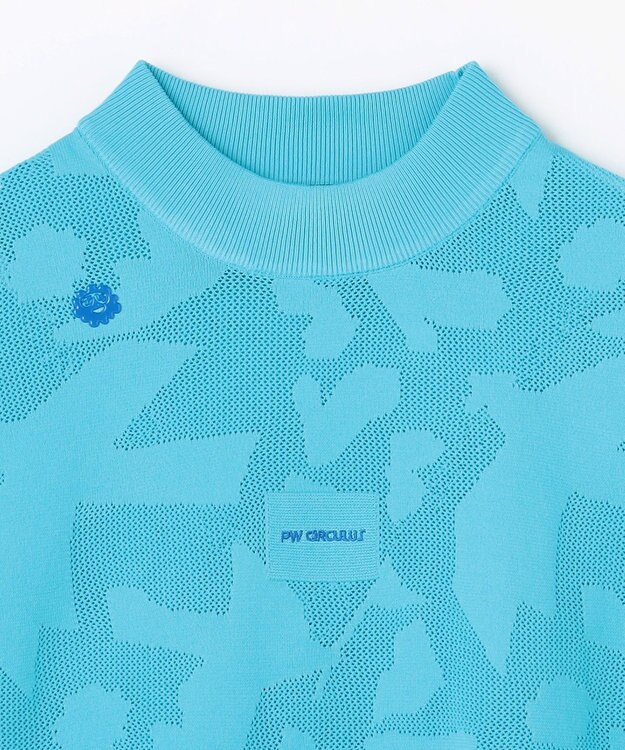 PW CIRCULUS 【MEN】ＤＯＶＥモチーフ ニットモックネック ゴルフ スカイブルー系