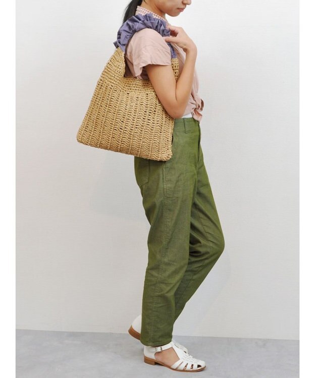 UNBILLION cachecache フリルワンハンドルペーパー手編みトート ラベンダー