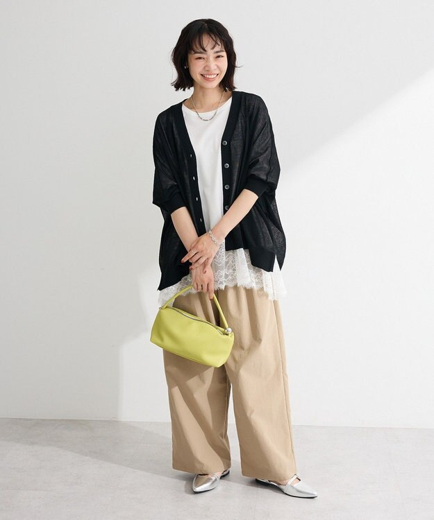Green Parks ボックスゆったりカーディガン Black