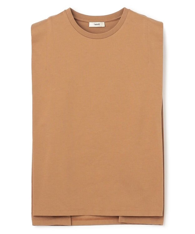 NAVE 【ReNAVE・洗える/接触冷感/UVケア】ファンクションＴ ノースリーブ キャメル系
