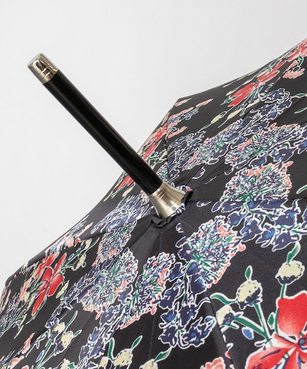 AURORA ジルスチュアート　フラワープリント長傘 ブラック