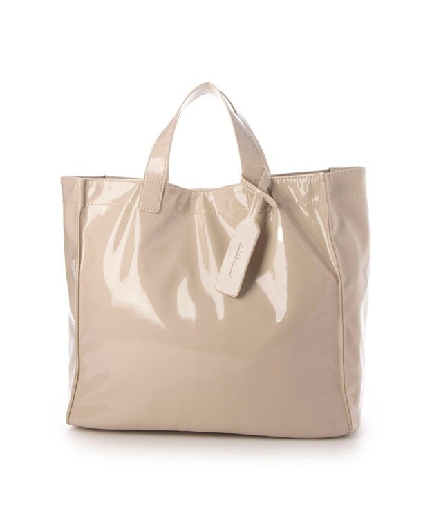 UNBILLION カシュカシュ cachecache / ソフトエナメルスクエア手提げトート アイボリー