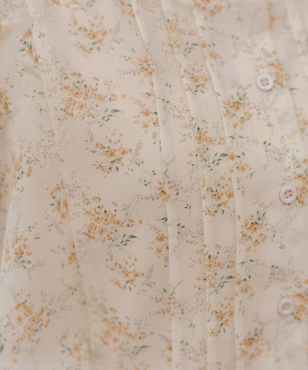 Tiaclasse 【小倉優子さん着用・洗える】フレアスリーブ柄ワンピース ベージュ