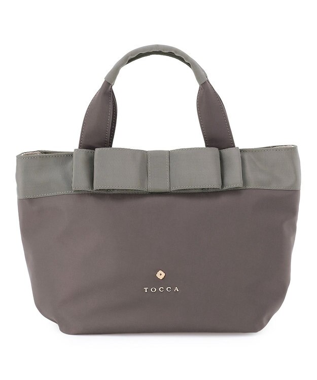 TOCCA 【新色登場・大人百花掲載】RIBBON BRICK TOTE M トートバッグ M [新色]ライトグレー系