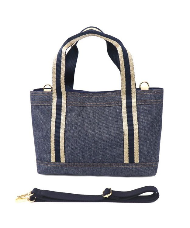 Regalo Felice 【撥水 / 色落ちしないデニム調生地 / ショルダー付】2層トート / REGALO NV(ネイビー×ゴールドネイビー)