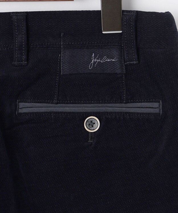 JOSEPH ABBOUD 【ウエストも伸びる！/暖かパンツ/オーガニックコットン使用】ライスコールストレッチパンツ ネイビー系