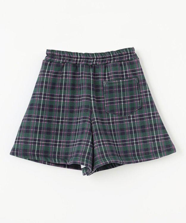 ANY KIDS 裏シャギーチェックショートパンツ グリーン系