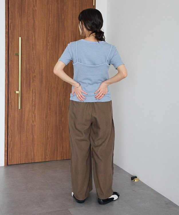 CRAFT STANDARD BOUTIQUE リネンライクワイドイージーパンツ Brown