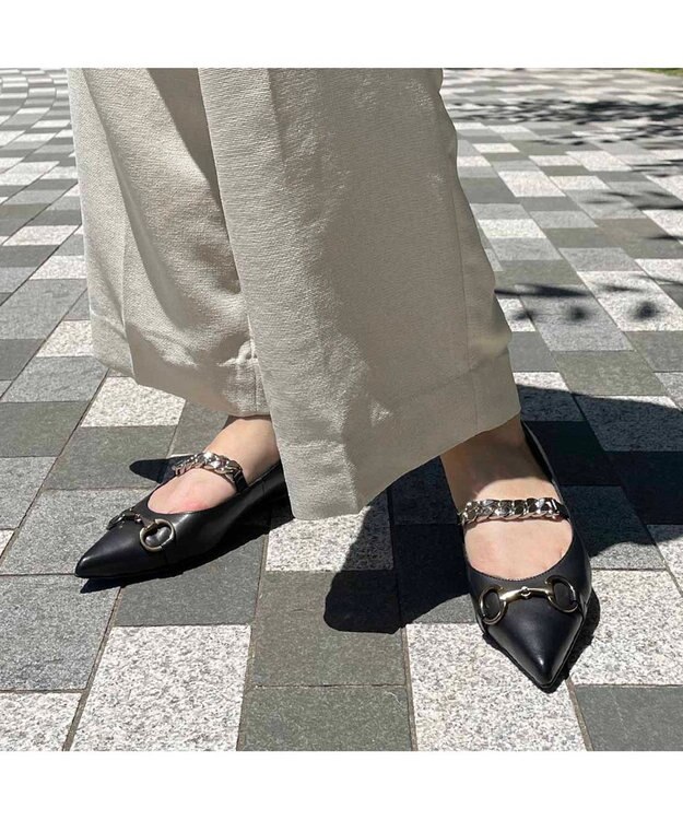 MODE ET JACOMO <MODE ET JACOMO>ポインテッドトゥメリージェーンパンプス ブラック