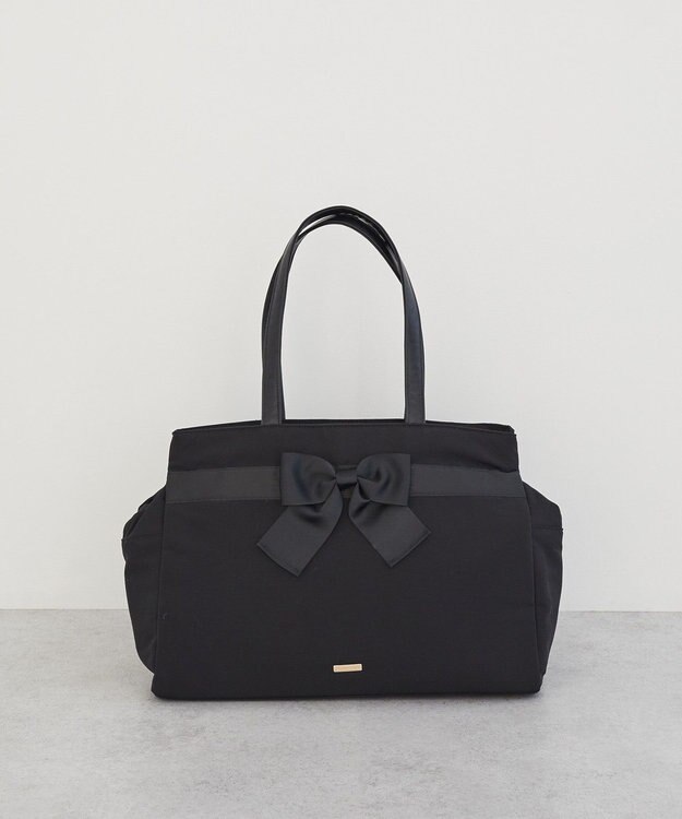 Maison de FLEUR グログランリボン3ルームトートバッグ Black