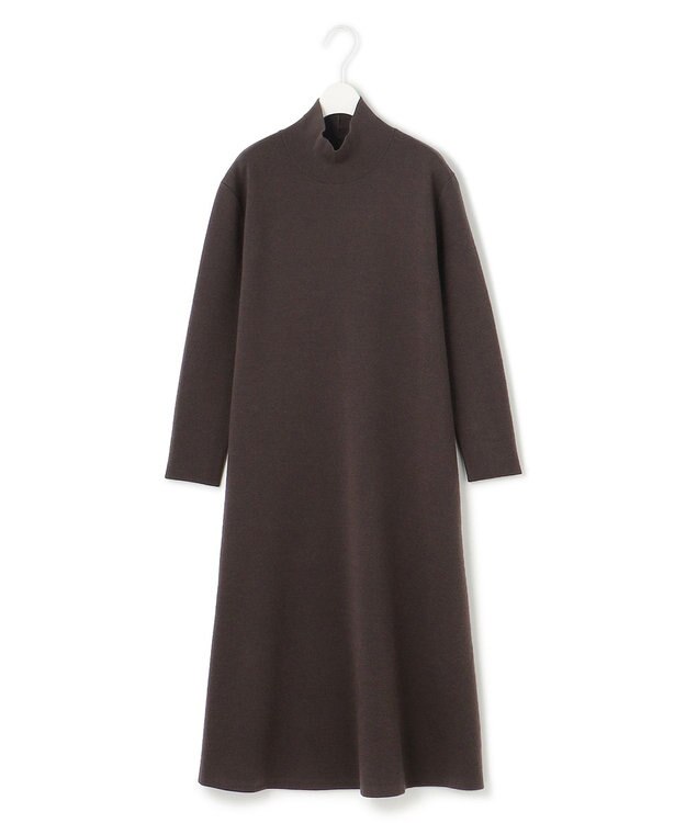 ICB ウールブレンドスムース ハイネックワンピース バーントブラウン系
