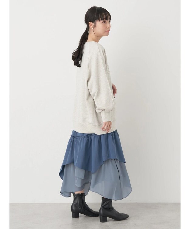 earth music&ecology イレヘムティアードスカート Blue
