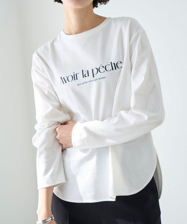 UNFILO 【洗える】ロゴプリントＴシャツ オフ