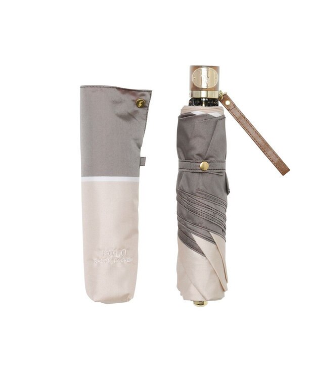 MOONBAT POLO RALPH LAUREN(ポロ ラルフローレン) 折りたたみ傘 ロゴ刺繍 バイカラー ベージュ