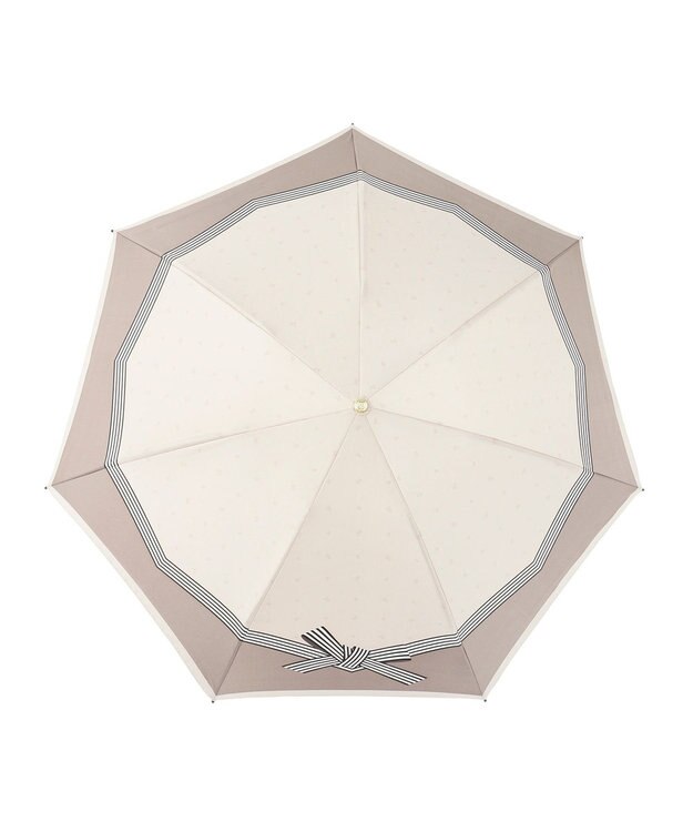 MOONBAT LANVIN en Bleu 折りたたみ傘 サテンプリントリボン ベージュ