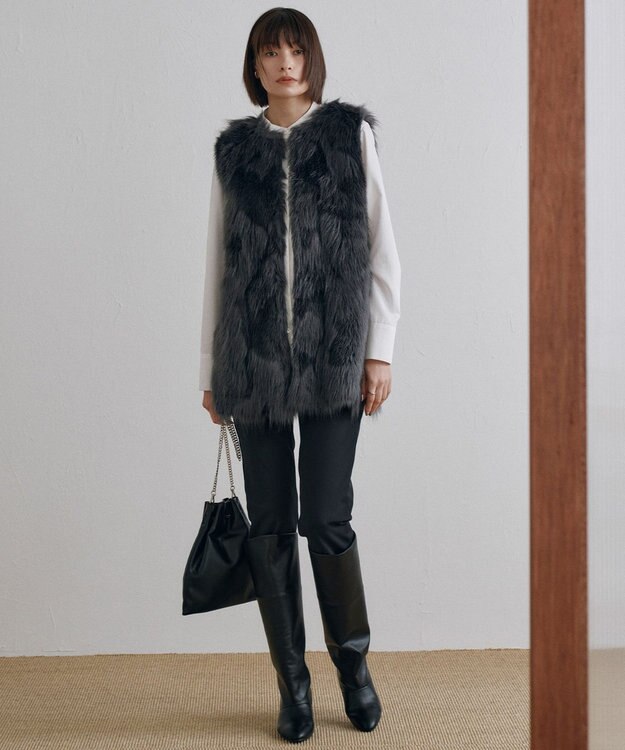 ICB 【洗える】 テックストレッチ レギンスパンツ ブラック系