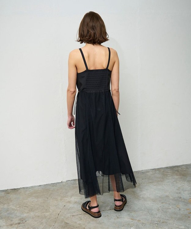 GRACE CONTINENTAL メッシュコンビキャミワンピース ブラック