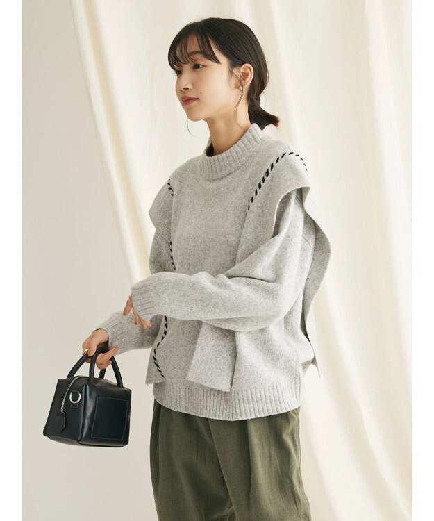 CRAFT STANDARD BOUTIQUE ハンドステッチニットプルオーバー Gray Mixture