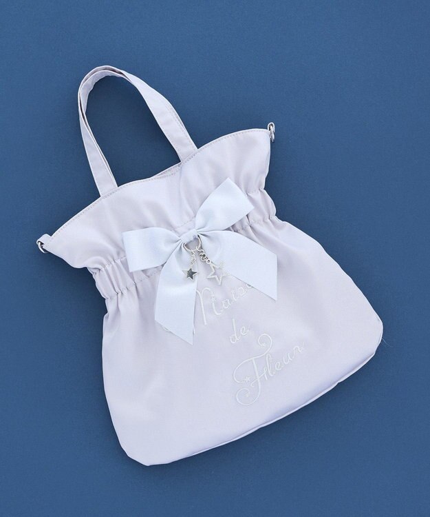 Maison de FLEUR スターリボン２Ｗａｙトートバッグ Silver