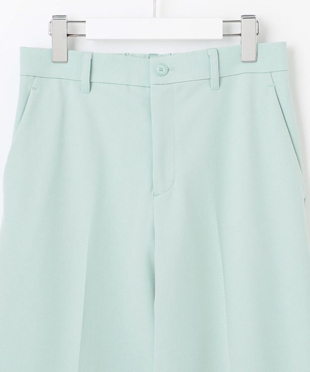 自由区 S 【撥水加工・洗える】TRギャバ裏起毛ワイド パンツ アイスグリーン