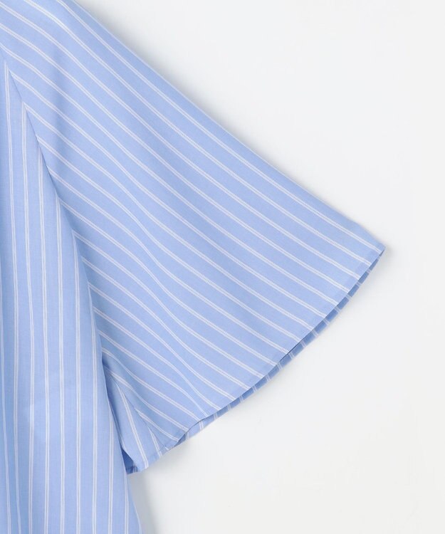 自由区 S リヨセルポプリンフリル ブラウス サックス×オフ