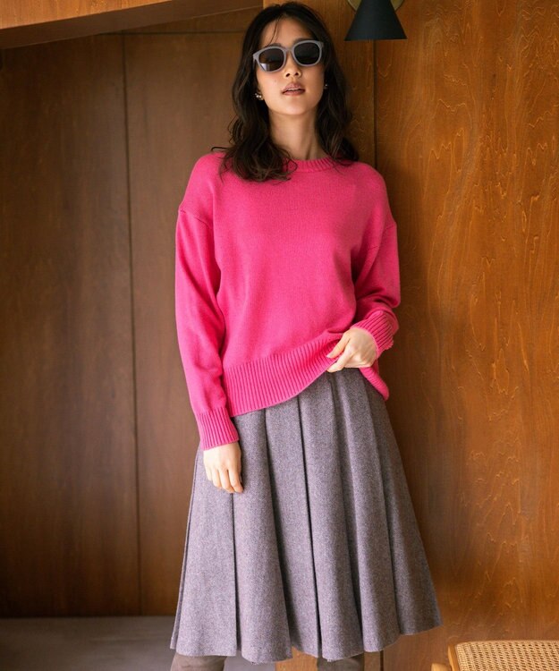 組曲 S カシミヤブレンドバルキープルオーバー ニット レッド系