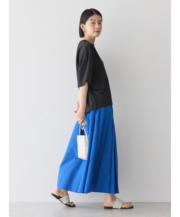 AMERICAN HOLIC 接触冷感タックフレアスカート Blue