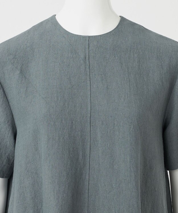 23区 S 【R(アール)】コットンリネン ポケットデザイン ワンピース アッシュグリーン系