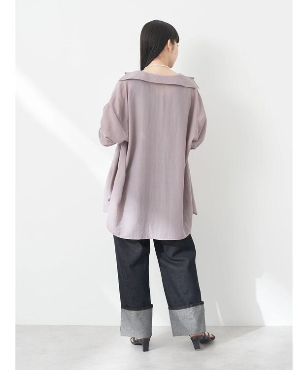 earth music&ecology シアーボーイズライクシャツ Off White