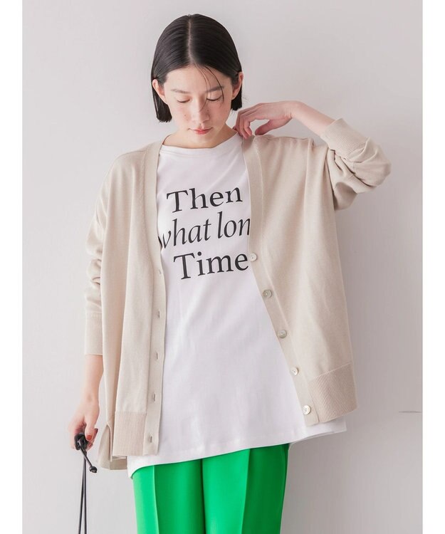 AMERICAN HOLIC ＵＶカットミディニットカーディガン Gray Beige